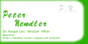 peter mendler business card